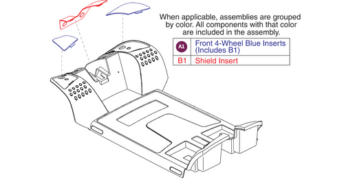 Front Shroud Inserts, 4 Wheel, GoGo Sport