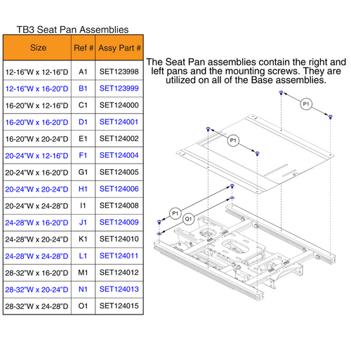 Seat Pan Matrix