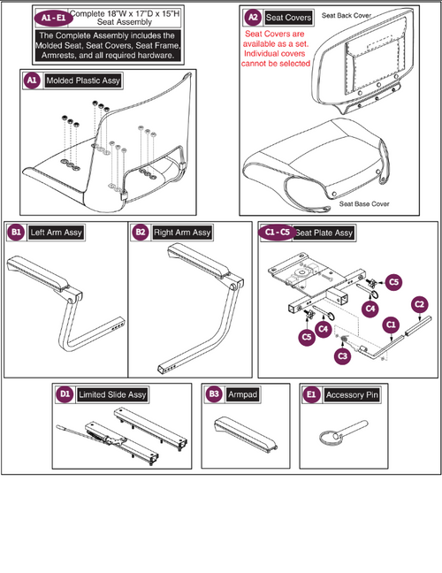 Foldable, Molded Plastic Seat, 18"W x 17"D