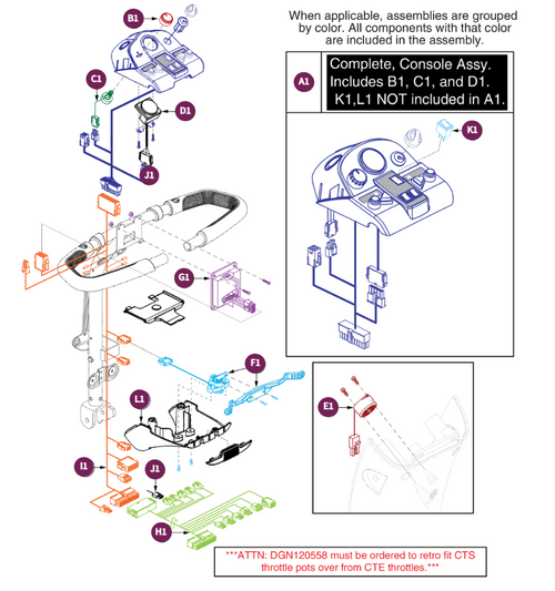Console Assy, CTS Throttle Pot, HI/LO