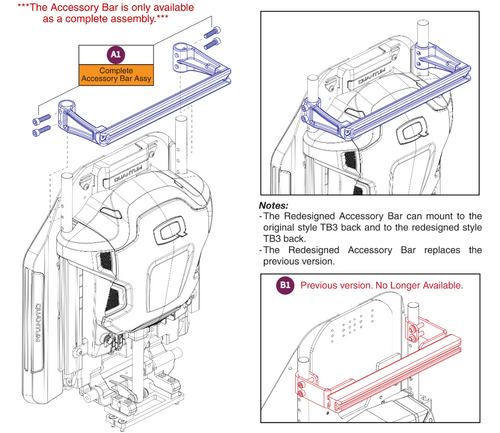 Accessory Bar, TRU Balance® 3/4