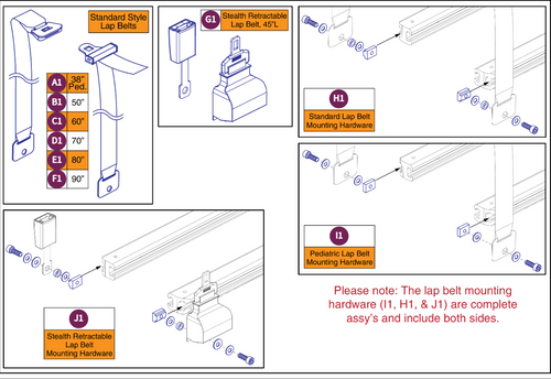 Lap Belts, TRU Balance® 3/4, Unoccupied Transit
