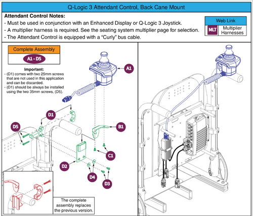 Q-Logic3 AttendantCntrl.BackCaneMtd.TRU Balance3/4