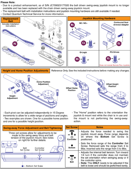 Belt Driven Swing-away Joystick Mount V3