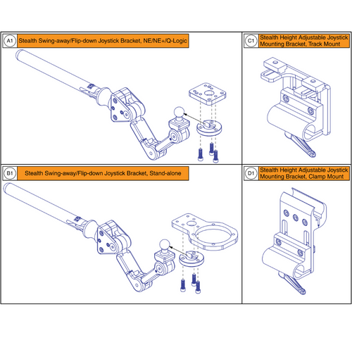 Stealth SwingAway/Flip Down Brackets&Mount