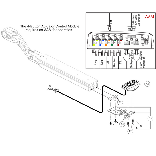 4-Button Actuator Control Module, TB3 Armrest