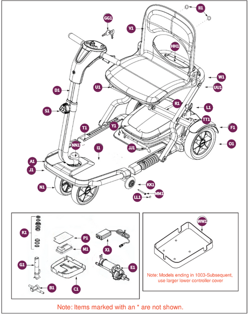 Folding Scooter w/12 Amp Battery Pack, GOGO S19