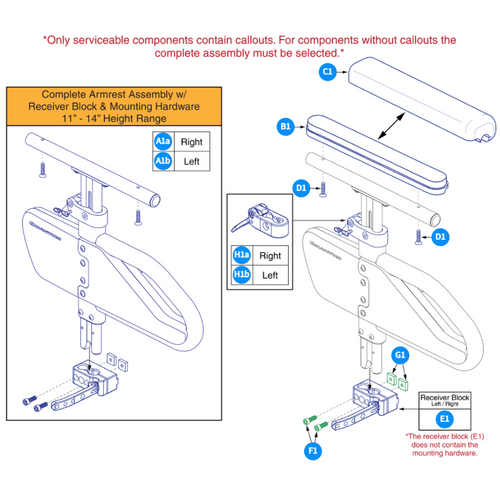 Full Lgth,Single Post,Ht Adj Arm,11"-14"H