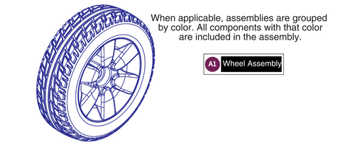 Wheel Assy, Jazzy Select 6 2.0