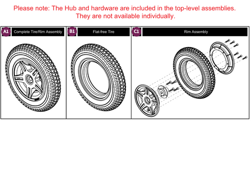 Flat-free Drive Wheel Assy J/Q614
