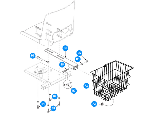 Rear Basket Assembly-Molded Plastic Seat
