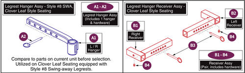 Legrest Hanger Style#8 SWA Clover Leaf Seat Frame