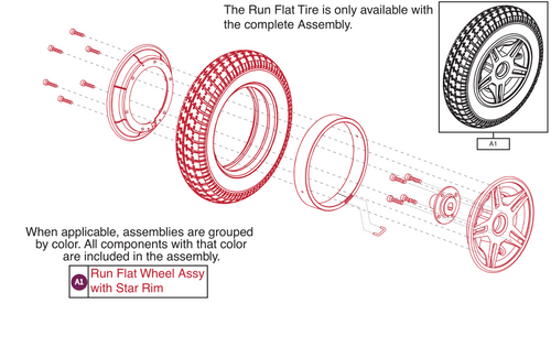 Run Flat Drive Wheel Assy, Elite 14