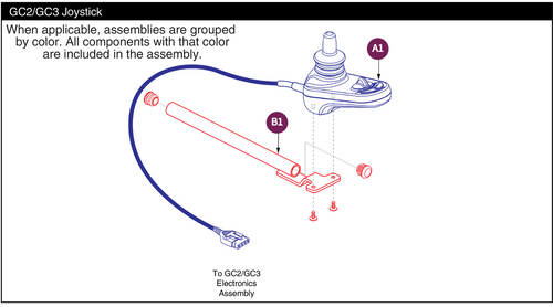 Joystick Assy, GC3, Jazzy Select 6 2.0