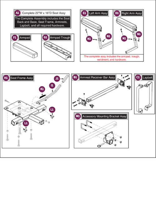 Black Vinyl Deluxe Contour Med Back 22"Wx18"D