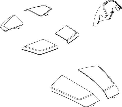 SHROUD,ASSY,BODY INSERTS,SUNBURST ORANGE,4-WHEEL,17 AMP,GO-GO LX