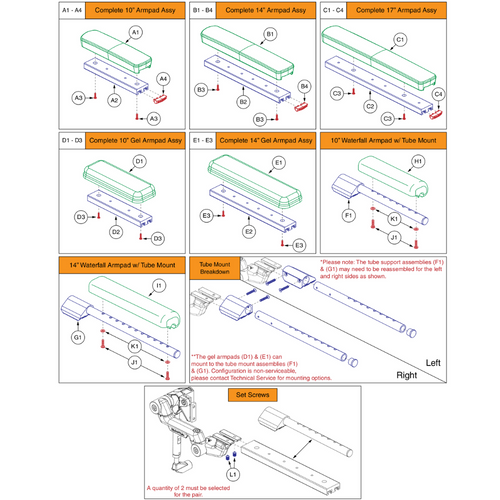 Armpad & Mounting Options,V3 FlipBack Arm