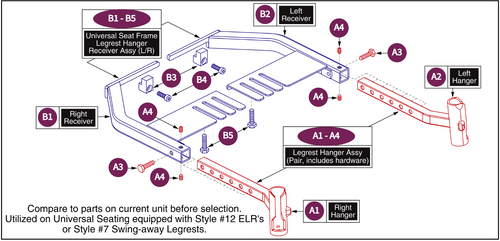 Legrest Hanger/Receiver, Style#12 ELR