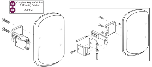 Style #12 ELR Calf Pad Assy, 3 Hole Adj