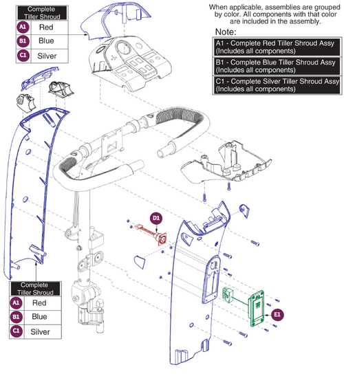 Tiller Shroud Assy, Pursuit XL- S714