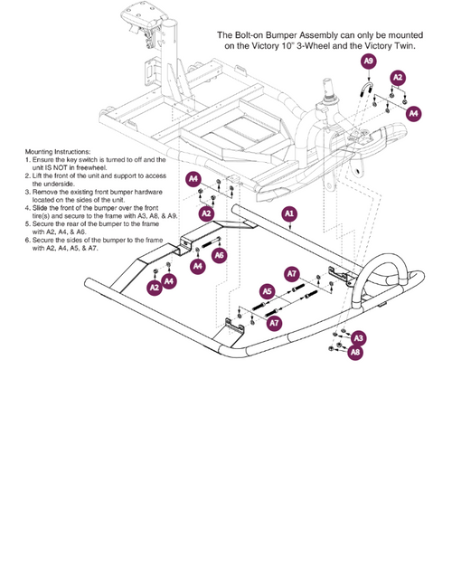 3 Wheel Bolt-on Bumper Assy
