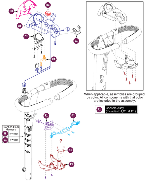 Console Assy, models ending in 1010 & subsequent