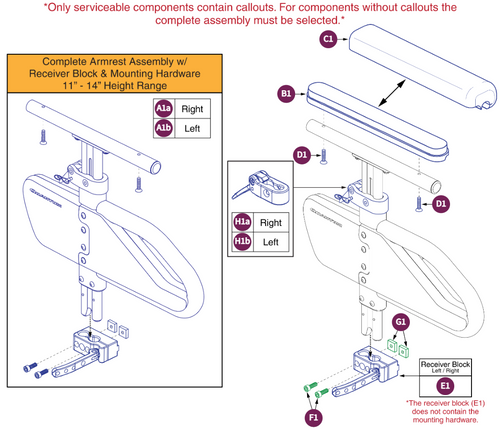Full Lgth,Single Post,Ht Adj Arm,11"-14"H