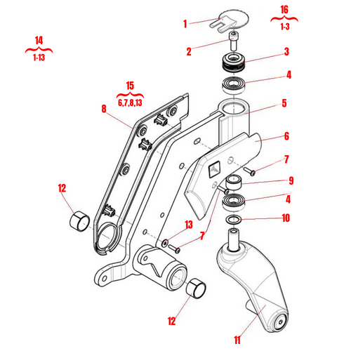 M5 Swing Arm Rear Right
