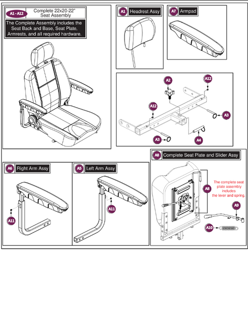 High Back, Captain Seat, Ultra Comfort, 22x20-22"