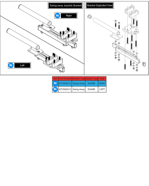 Shark Swing-Away Joystick/Accessory Bracket