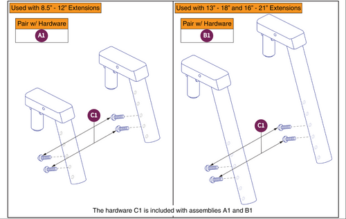 HD Drop-in 70° Upper Legrest
