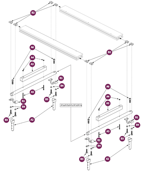 HD Seat Frame-Horz & Vert Stem Supp. 1"bar