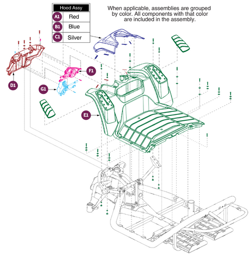 Front Shroud Assy w/Lights, Pursuit XL-S714