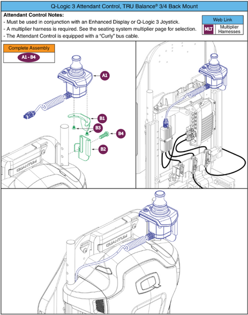 Q-Logic 3 Attendant Control, TB3/4 Back Mounted