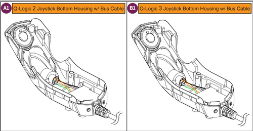 Q-Logic 2&3 Joystick Bottom Housing w/Bus Cable