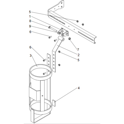 ARTICULATED OXYGEN BOTTLE HOLDER REHAB