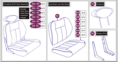 20"W Hi-Back Vinyl, HD DLX Contour