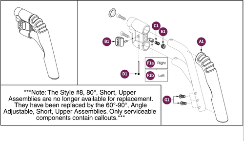 80° Style#8 Swing-away Short Straight Upper