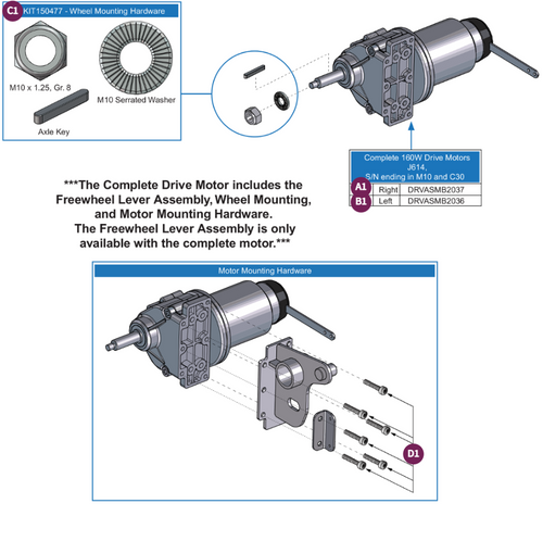 Motor Assy, Dynamic Jazzy 614