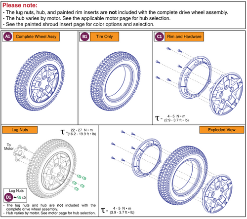 Flat-free DW,5-Spoke,Black Rim / Black Tire