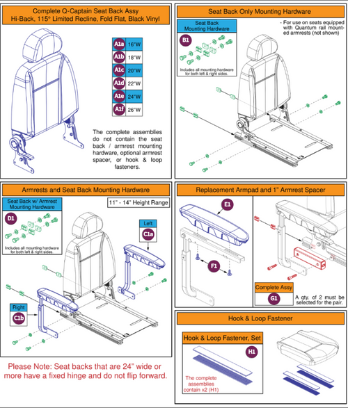 Q-Capt,Hi-Back,Solid Seat,115°LTD Recl,Black Vinyl