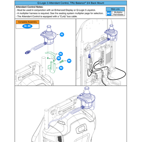 Q-Logic 3 Attendant Control, TB3/4 Back Mounted