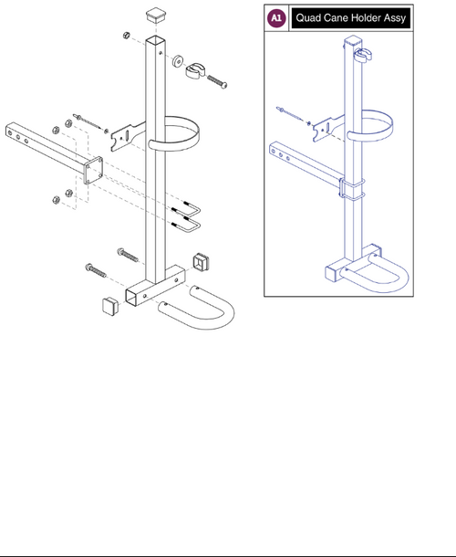 Quad Cane Holder (Rear Accessory Mount)