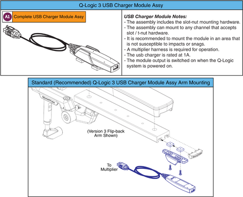 Q-Logic 3 USB Charger Module Assy