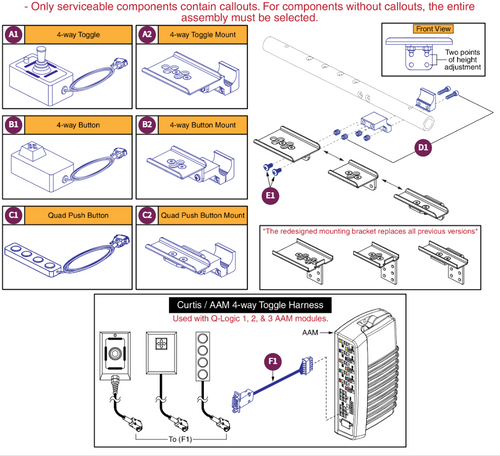 Seating Controls and Mounts, Tubular Arms