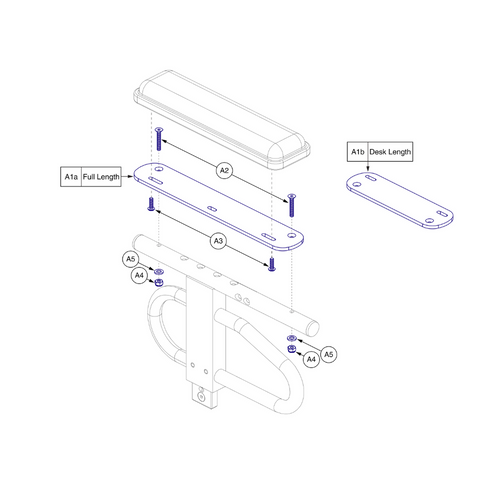 Gel Armpad Tubular Mounting Assy