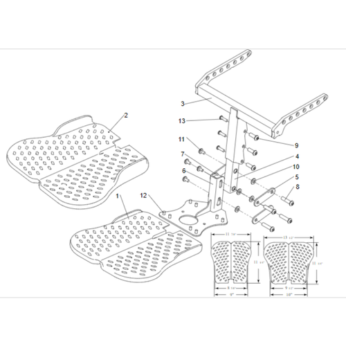 ARTICULATING FOOTPLATE FOR CENTRE LEGREST