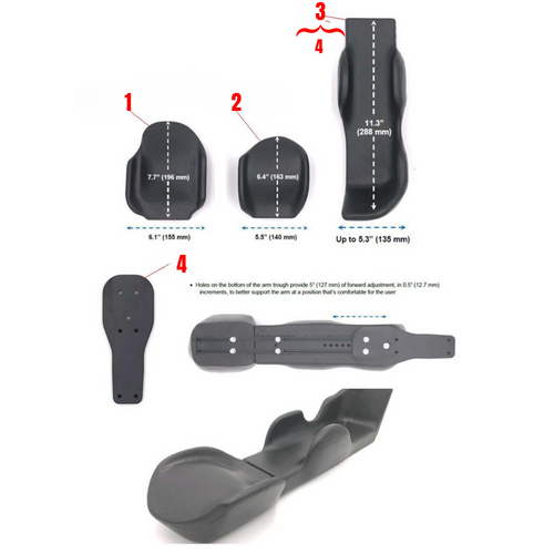 Permobil Originals - Arm Troughs and Hand Pads