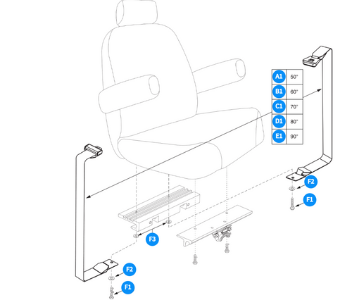 Lap Belt Assy-Recline Seat w/Universal Seat Frame