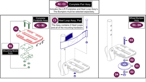 Angle Adj Foot Plate, 4"x6" - Style#8 Swing-away